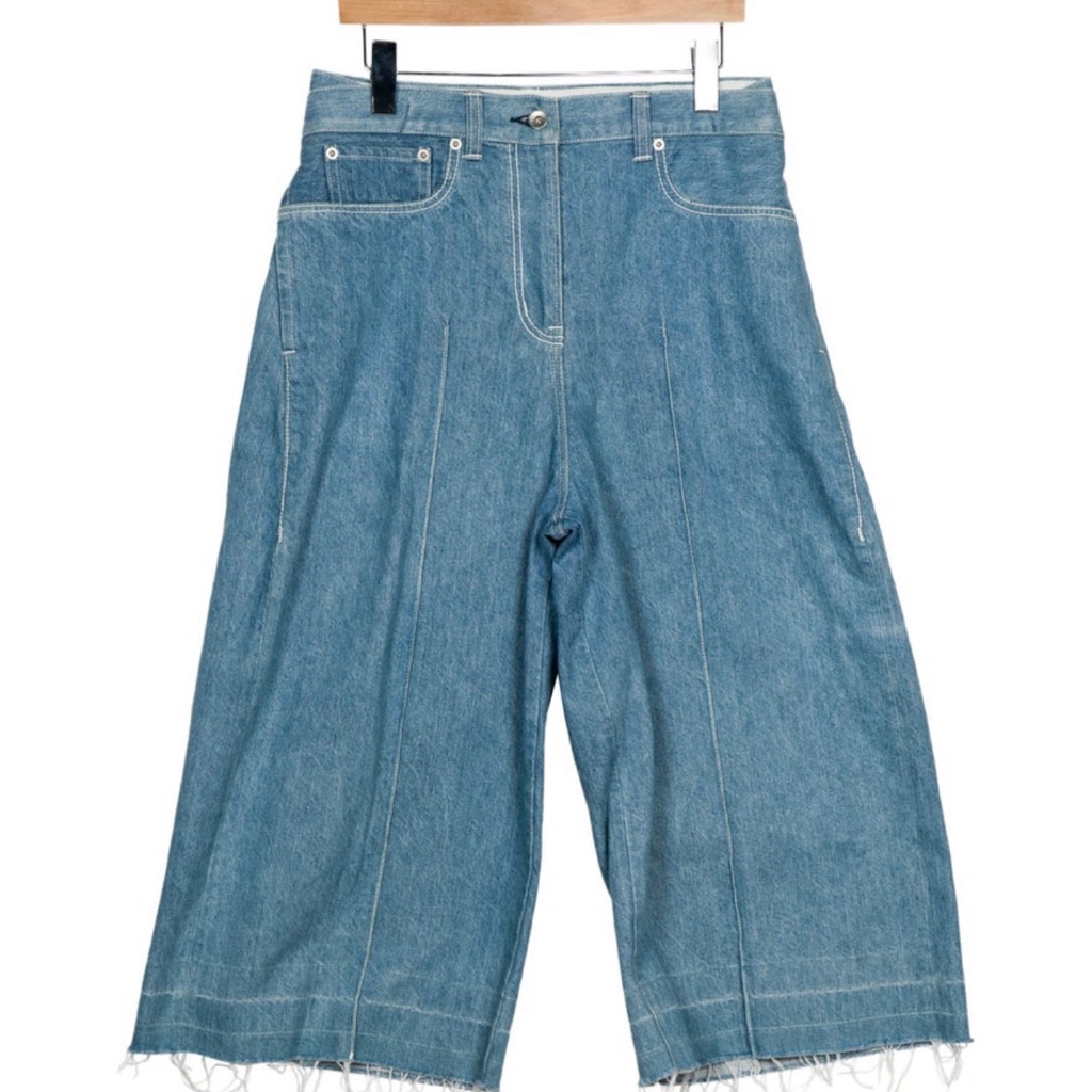 Sacai High Rise Wide Leg Jeans